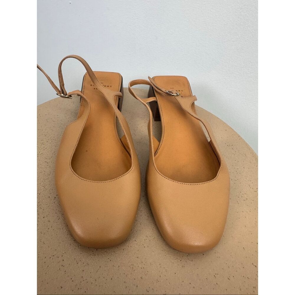 Sezane Women’s Livie Babies Smooth Honey Leather Tan  Mary Jane Flats - Picture 9 of 16